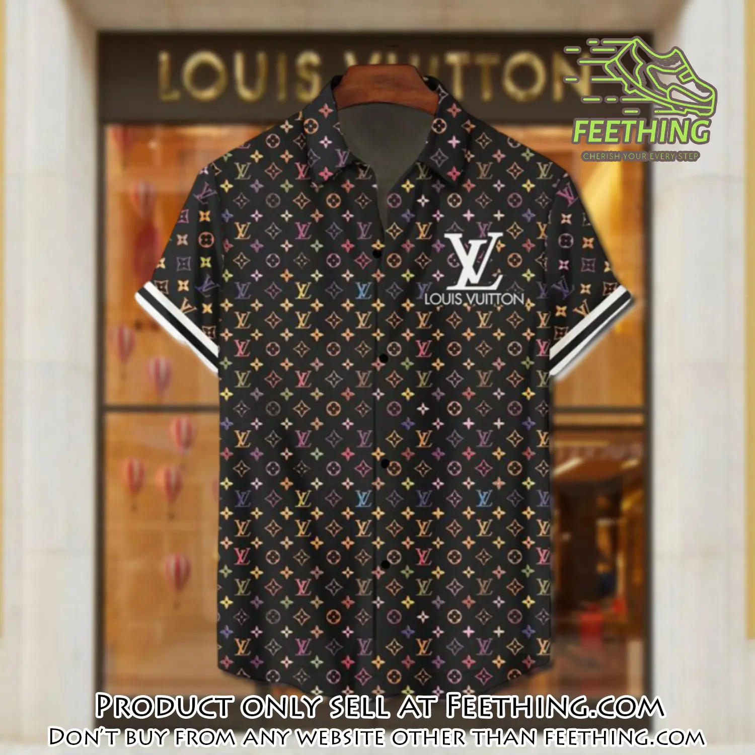 Lv louis vuitton luxury hawaiian shirt & short set lhs1188 ft3825295